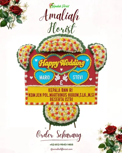 Karangan Papan Bunga Pernikahan di Kasilib